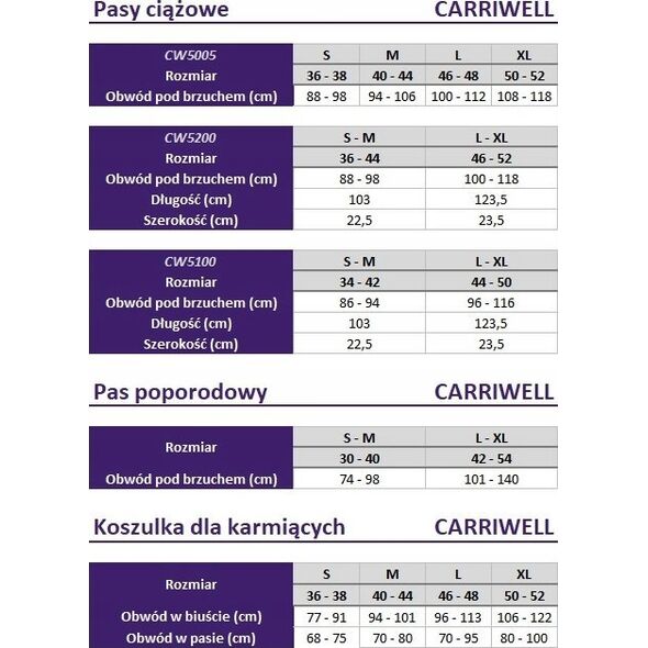 Pas ciążowy Carriwell CARRIWELL maternity support belt White L/XL 5201