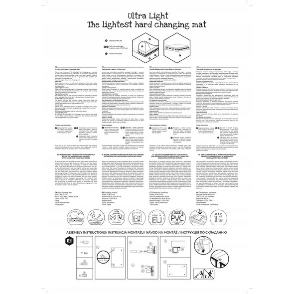 Ceba CEBA Hard changing mat (50x72) Ultra Light Lots of Love, W-204-000-748