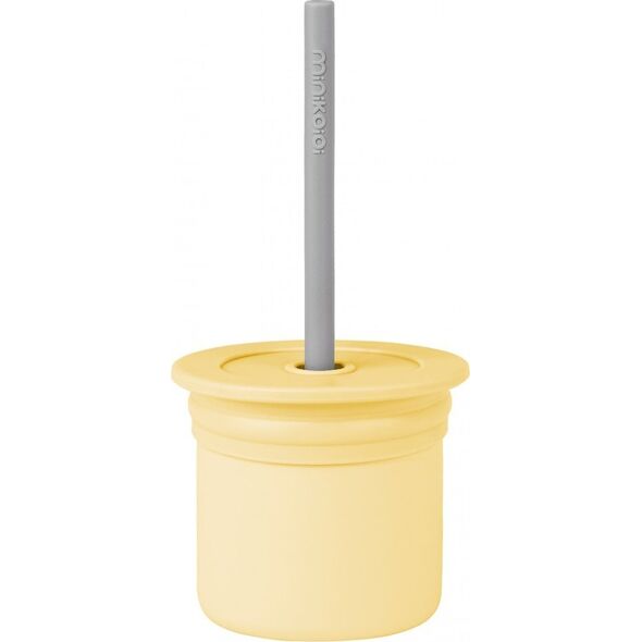 MINIKOIOI MINIKOIOI mini cup SIP+SNACK 2in1, 6m+, Mellow Yellow/Powder Grey, 101260006