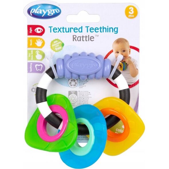 Playgro PLAYGRO textured teething rattle, 4088565