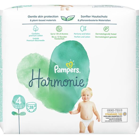 Pampers PAMPERS Harmonie, Size 4, 28 pcs, Diapers, 9kg-14kg, 81754112
