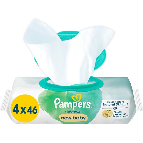 Pampers Chusteczki nawilżane Delicate Care New Baby 4 x 46 szt.