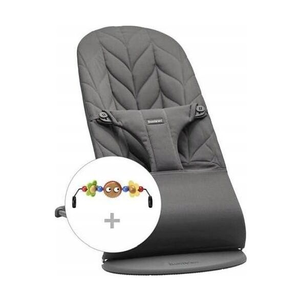 BabyBjorn BABYBJORN bouncer BLISS Cotton + wooden toy, anthracite, 606126