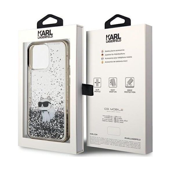 Karl Lagerfeld Karl Lagerfeld KLHCP13XLKCNSK iPhone 13 Pro Max 6.7" transparent hardcase Liquid Glitter Choupette