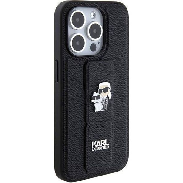 Karl Lagerfeld Karl Lagerfeld KLHCP14LGSAKCPK iPhone 14 Pro 6.1" czarny/black hardcase Gripstand Saffiano Karl&Choupette Pins