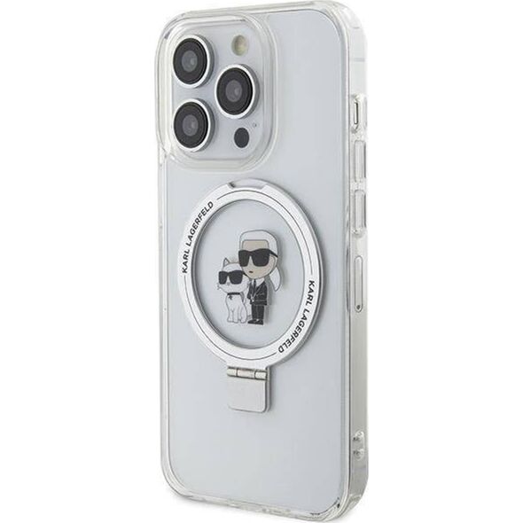 Karl Lagerfeld Karl Lagerfeld KLHMP13LHMRSKCH iPhone 13 Pro / 13 6.1" biały/white hardcase Ring Stand Karl&Choupettte MagSafe
