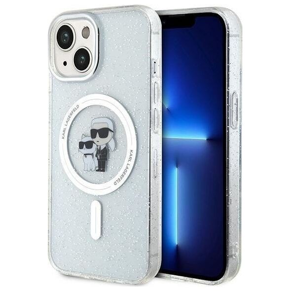Karl Lagerfeld Karl Lagerfeld KLHMP15MHGKCNOT iPhone 15 Plus / 14 Plus 6.7" transparent hardcase Karl&Choupette Glitter MagSafe