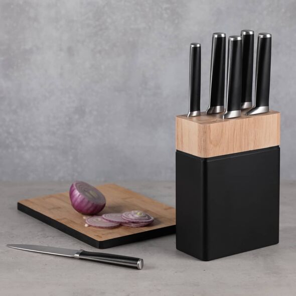 Maku Maku Kitchen Life Safety peilių rinkinys su stovu 7 vnt.