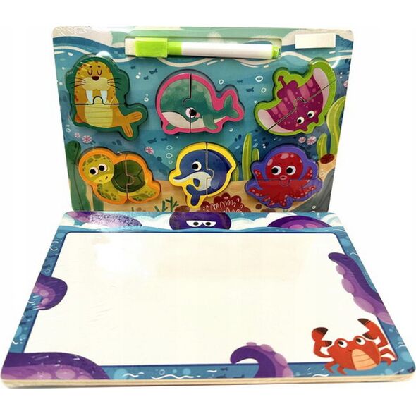 1PUNKT Drewniana Tablica + Puzzle Ocean