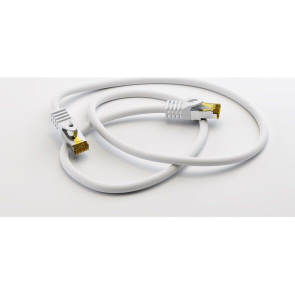 Goobay RJ45 patchkabel, CAT 6A S/FTP (PiMF), 500 MHz z CAT 7 kable surowym, biały - Długość kabla 1.5 m