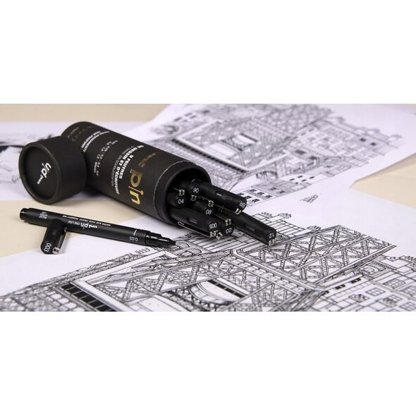 UNIBALL Uni - The Tube Finerliner - Black (9 pcs) (401228) /Arts and Crafts