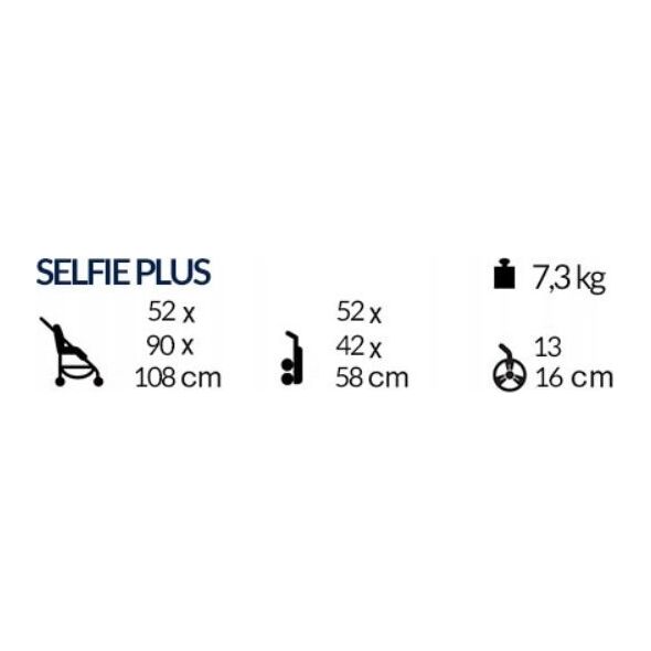 Wózek Peg Perego PEG PEREGO stroller SELFIE PLUS, True Black , IP30000000GU13MO13