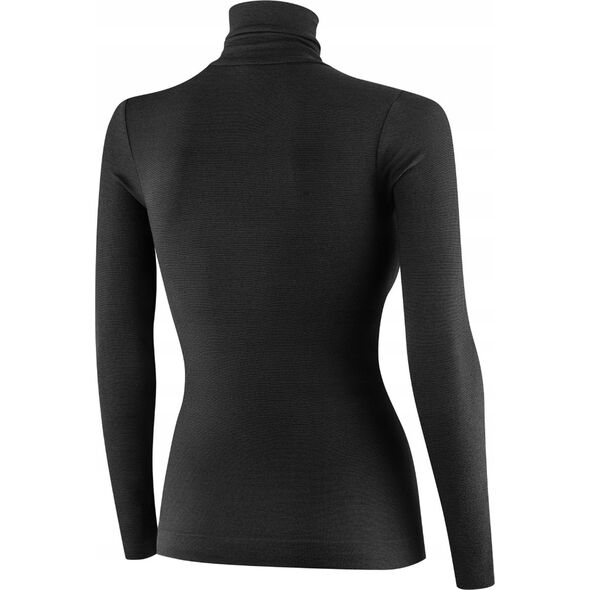 Brubeck LS1627W Koszulka damska z golfem COMFORT MERINO czarny L