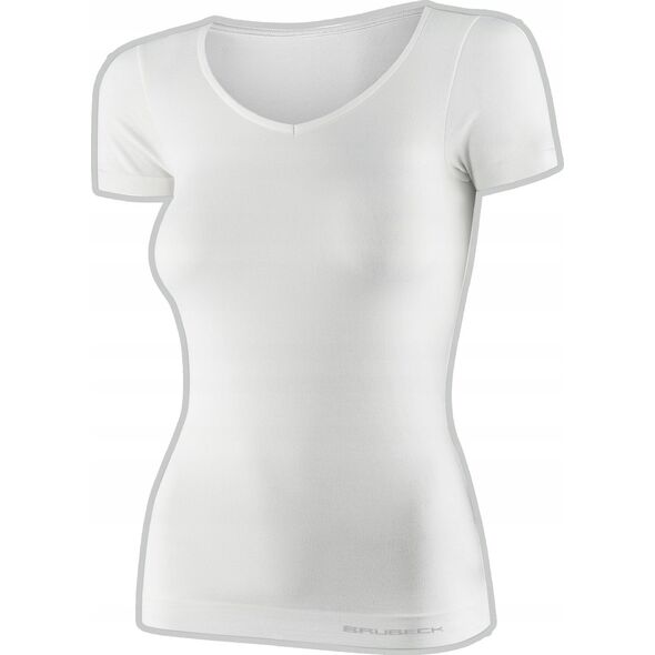 Brubeck SS1398W Koszulka damska z krótkim rękawem COMFORT MERINO kremowy S