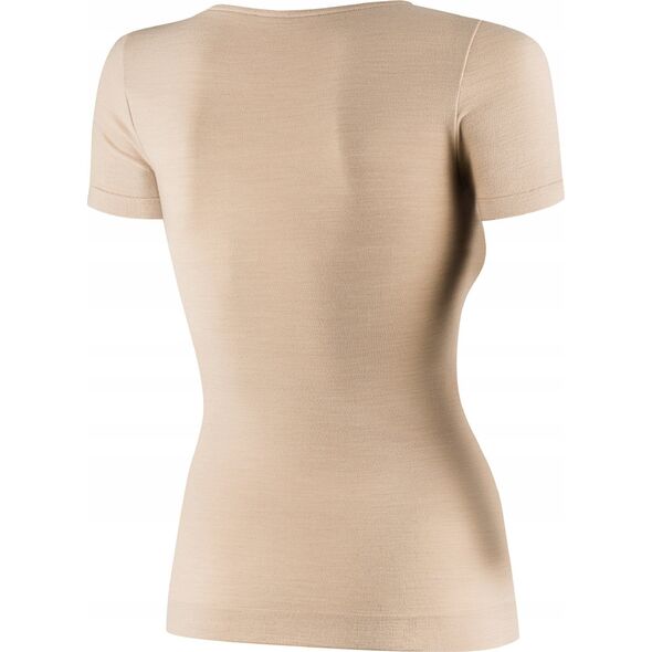 Brubeck SS1398W Koszulka damska z krótkim rękawem COMFORT MERINO beżowy M