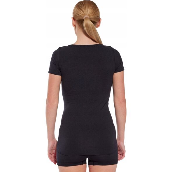 Brubeck SS1398W Koszulka damska z krótkim rękawem COMFORT MERINO czarny M
