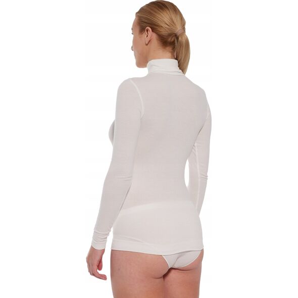 Brubeck LS1627W Koszulka damska z golfem COMFORT MERINO kremowy S