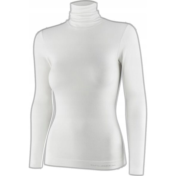 Brubeck LS1627W Koszulka damska z golfem COMFORT MERINO kremowy S