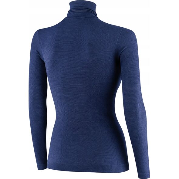 Brubeck LS1627W Koszulka damska z golfem COMFORT MERINO granatowy S