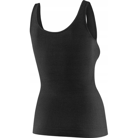 Brubeck TA1059W Koszulka damska bez rękawów COMFORT MERINO czarny M