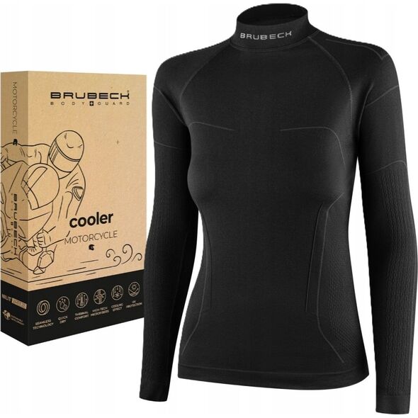 Brubeck LS1657W Bluza damska COOLER czarny S