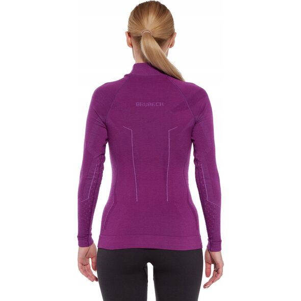 Brubeck LS1665W Bluza damska EXTREME MERINO fuksjowy S