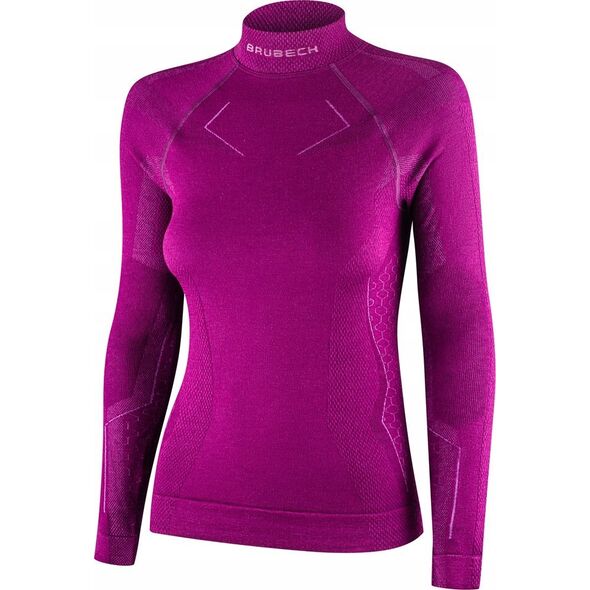 Brubeck LS1665W Bluza damska EXTREME MERINO fuksjowy L
