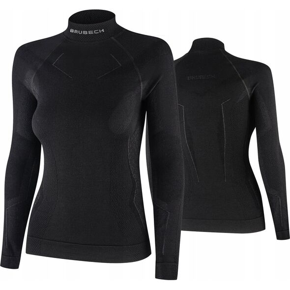 Brubeck LS1665W Bluza damska EXTREME MERINO czarny L