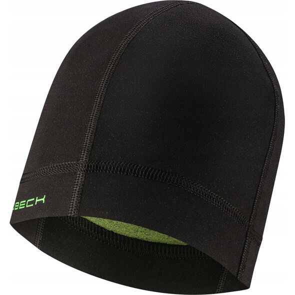 Brubeck KP1028J Komplet bielizny piłkarskiej z czapką DRY JUNIOR czarny/neonowy 152/158