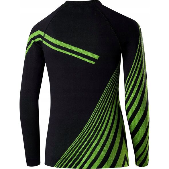 Brubeck KP1028J Komplet bielizny piłkarskiej z czapką DRY JUNIOR czarny/neonowy 164/170