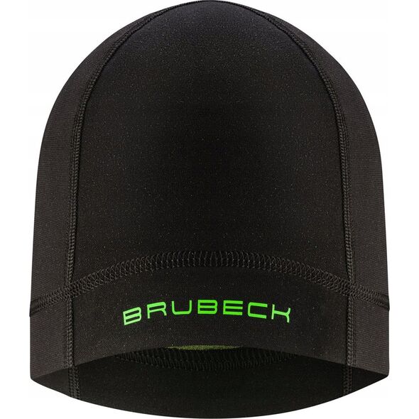 Brubeck KP1028J Komplet bielizny piłkarskiej z czapką DRY JUNIOR czarny/neonowy 164/170