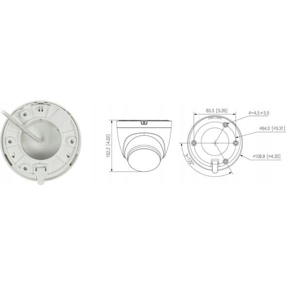 Kamera IP Dahua Technology KAMERA IP IPC-HDW1430DT-SAW-0280B Wi-Fi, - 3.7 Mpx 2.8 mm DAHUA