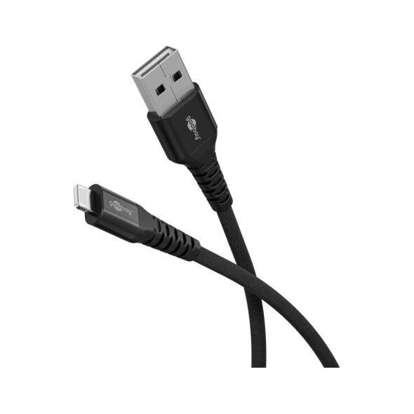 Kabel USB Goobay Kabel tekstylny Lightning USB-C™ z metalowymi złączami, 3 m - Długość kabla 3 m