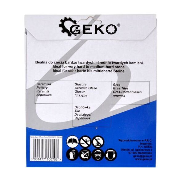 Geko Tarcza diam.125mm Pełna GEKO PROFI (100)