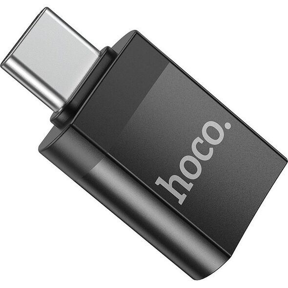 Hoco HOCO ADAPTER OTG ZE ZŁĄCZA TYP C DO USB A (ŻEŃSKI) UA17 CZARNY