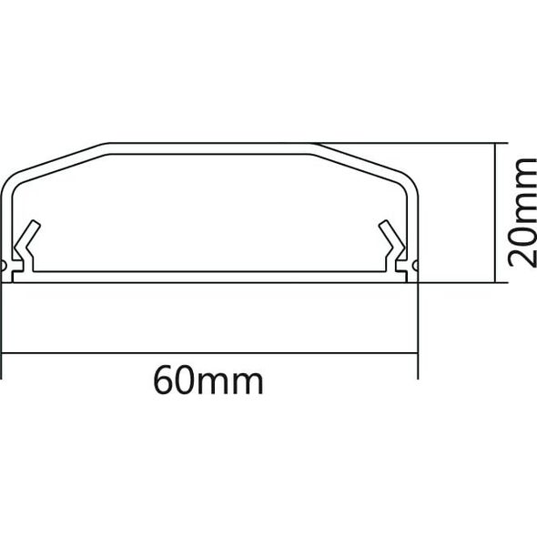 Organizer Cabletech Listwa maskująca plastikowa biała 60x20x750mm