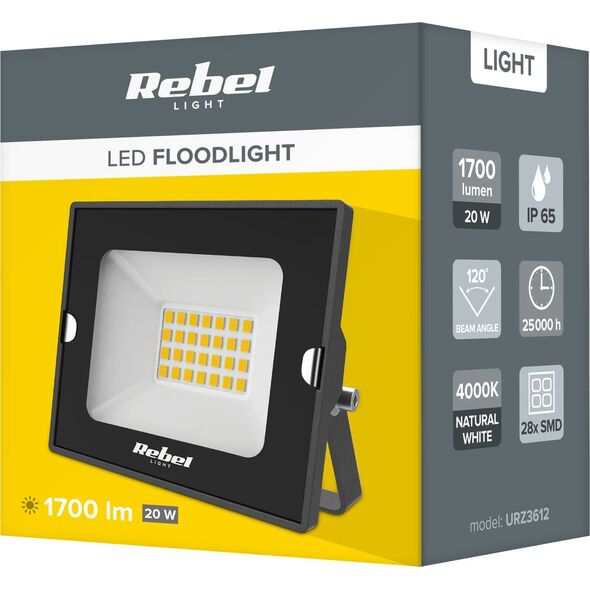 Naświetlacz Rebel Reflektor LED 20W , 4000K, 230V