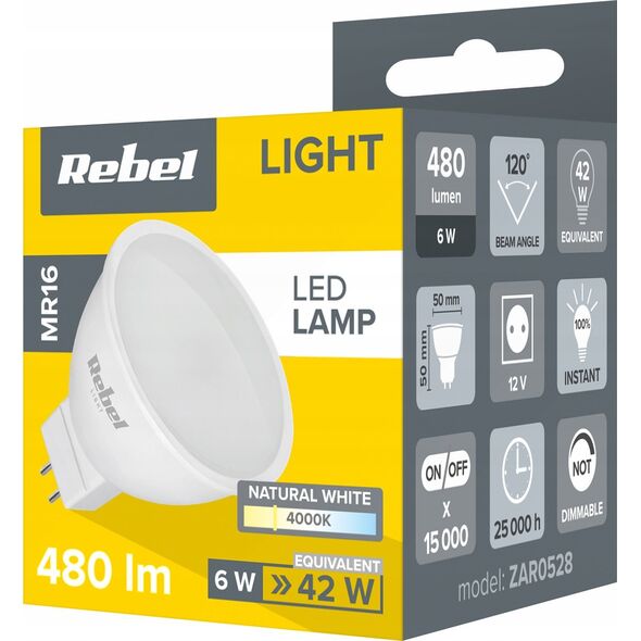 Rebel Lampa LED Rebel 6W, MR16, 4000K, 12V