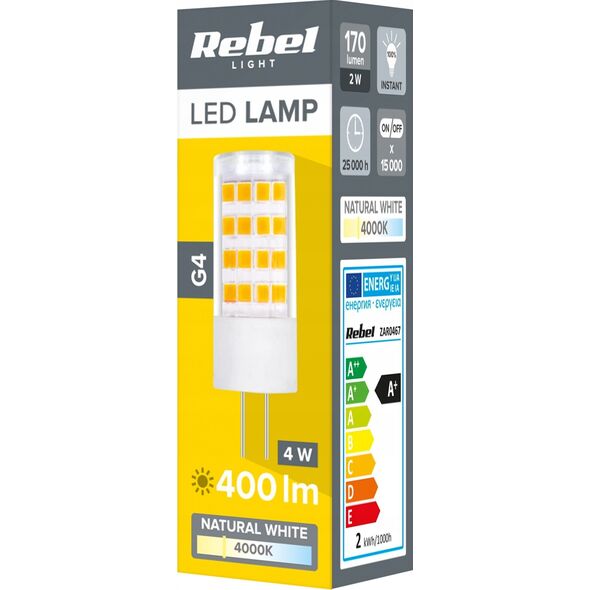 Rebel Lampa led Rebel 4W, G4, 4000K, 12V