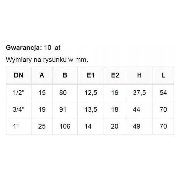 UN ZAWÃR KULOWY WODNY ZE ÅRUB. W/Z Z MOTYL DN 15 1/2'MILENIUM