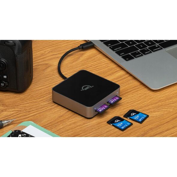 Czytnik OWC Atlas Dual SD Card Reader: USB-C Dual-Slot SDXC UHS-II Card Reader