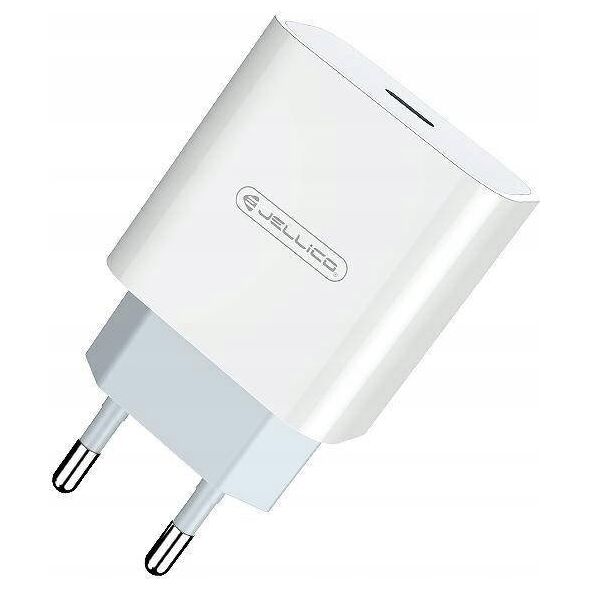 Ładowarka Jellico JELLICO ładowarka sieciowa AK180 PD 20W 1xUSB-C + kabel USB-C - USB-C Biały