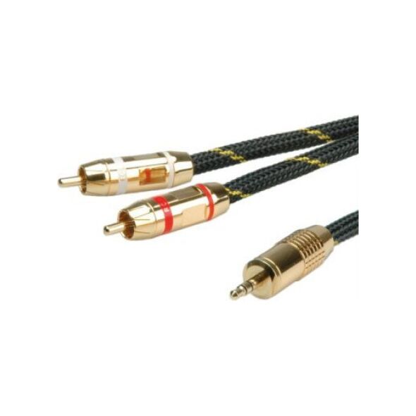 Kabel Roline ROLINE GOLD kabel połączeniowy audio 3,5 mm stereo - 2x tulipan, M/M, 5 m