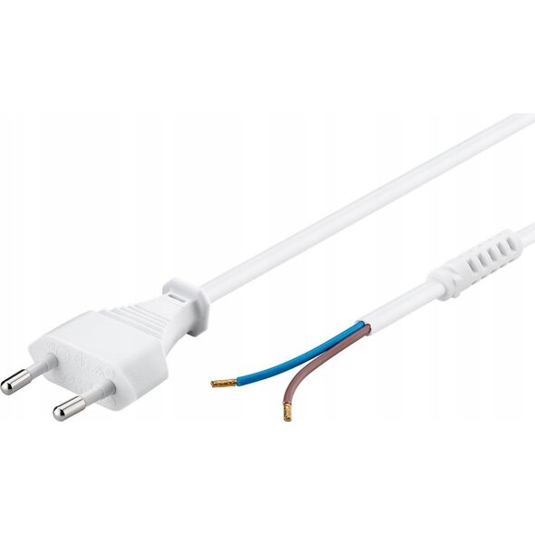 Goobay Kabel z wtyczką Euro do montażu, 1,5 m, biały - Wersja kolorystyczna Biały