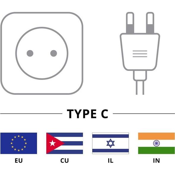 Kabel zasilający Goobay Kabel przyłączeniowy Euro, 1 m, czarny - Długość kabla 1 m