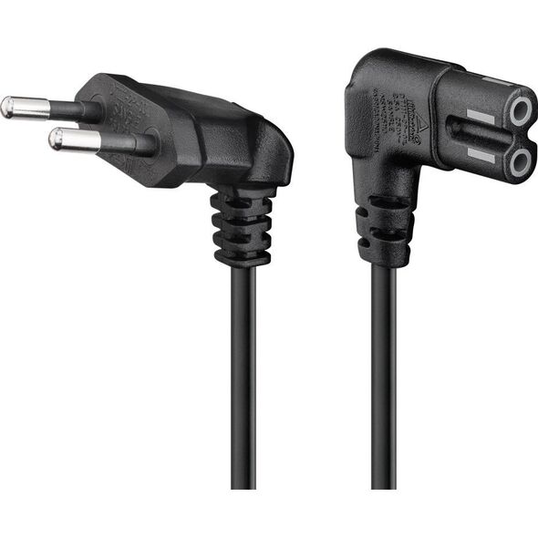 Kabel zasilający Goobay Kabel przyłączeniowy Euro, 1 m, czarny - Długość kabla 1 m