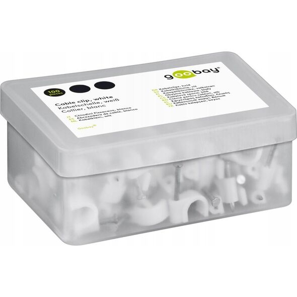Organizer Goobay Obejma kablowa, biały - Wysokość 11.4 mm