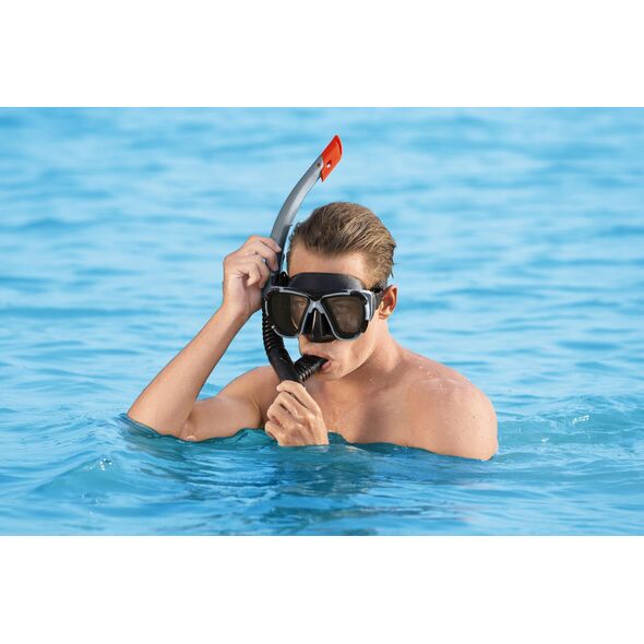 Bestway Bestway Hydro-Pro BlackSea Snorkel & Fin Set, Adult, Half face mask, Tempered glass, Assorted colours, Silicone, 43-48