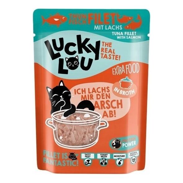 Lucky Lou Lucky Lou Extrafood Tuńczyk & łosoś w bulionie saszetka 70g