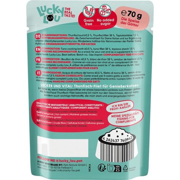 Lucky Lou Lucky Lou Extrafood Tuńczyk w galaretce saszetka 70g